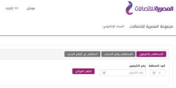 الاستعلام عن فاتورة التليفون الأرضي لشهر أكتوبر من المصرية للاتصالات