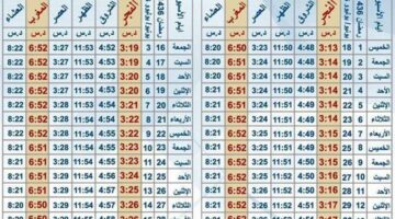 إمساكية شهر رمضان لعام 2020 وعدد ساعات الصوم ومواقيت الصلاة