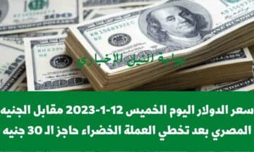 سعر الدولار اليوم الخميس 12-1-2023 مقابل الجنيه المصري بعد تخطي العملة الخضراء حاجز الـ 30 جنيه